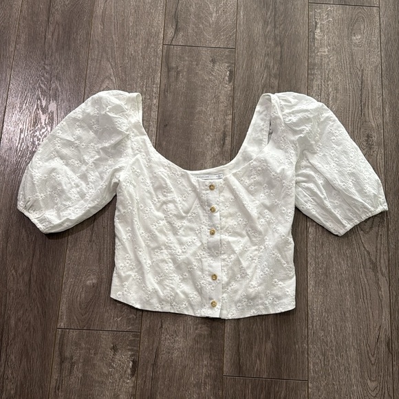 Merritt Charles Romeo Blouse - White Floral Embroidery S - Picture 4 of 8